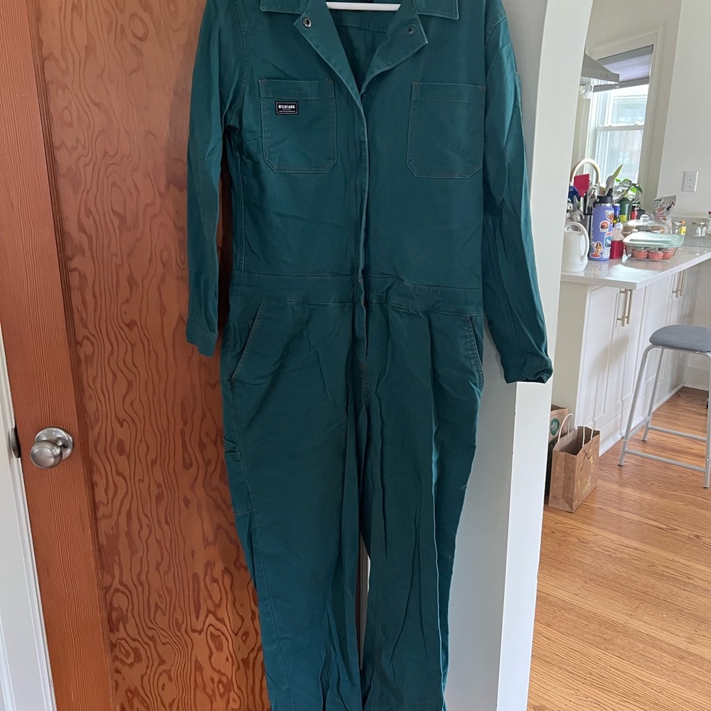 Wildfang Teal Long sleeved Jumpsuit